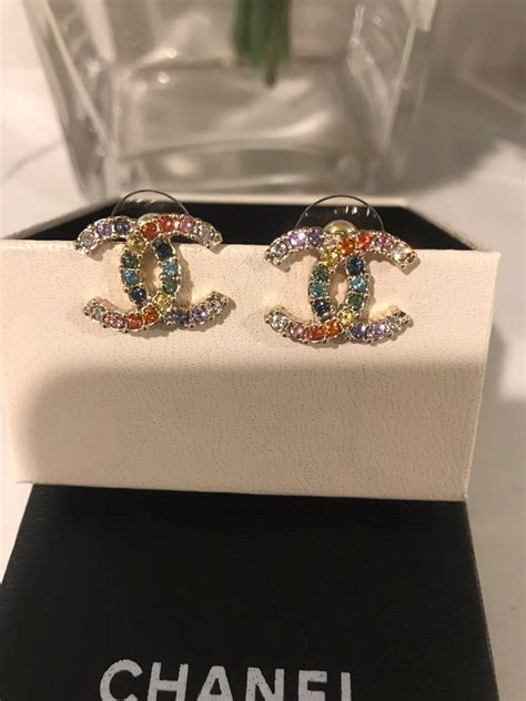 multicolor chanel earrings|Chanel earrings for women.